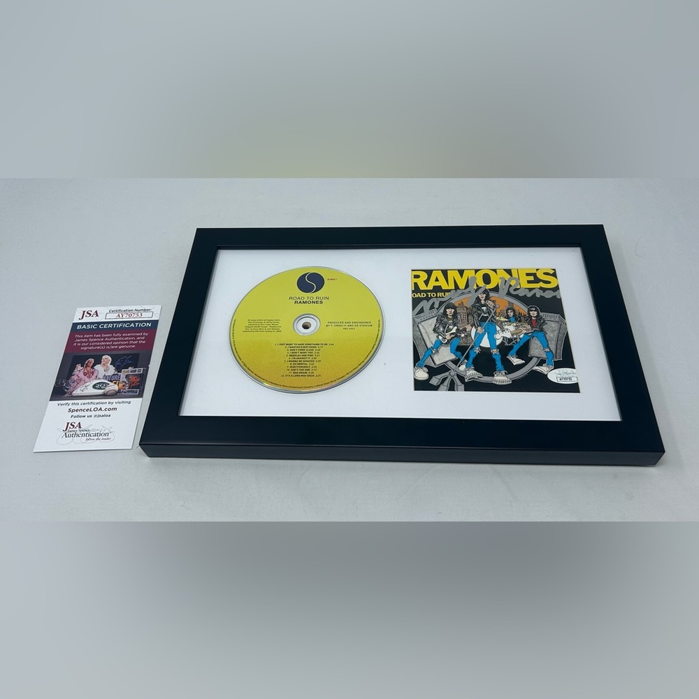 Marky Ramone signed Ramones Road To Ruins CD Cover Framed JSA COA